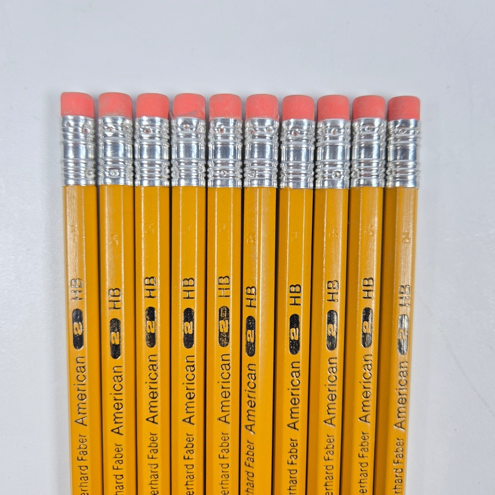 Vintage Eberhard Faber American Pencils No 2 HB Yellow Wood Made in USA 10 Count - Picture 10 of 10